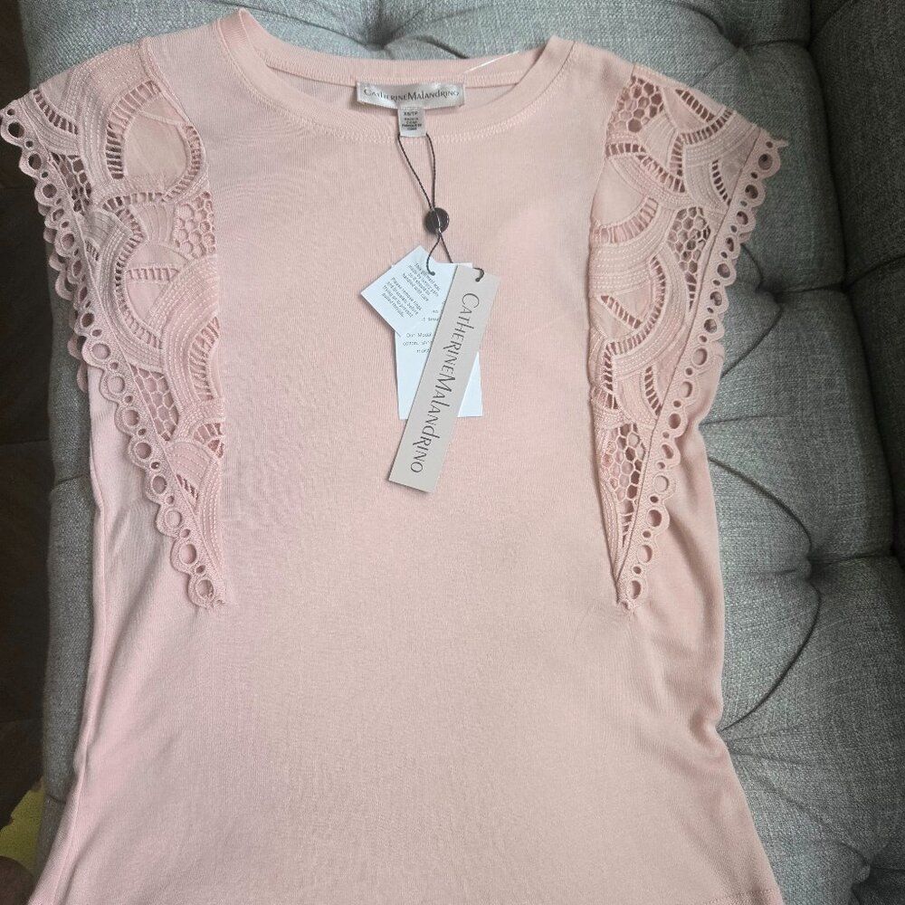 NWT Catherine Malandrino top fluted sleeves